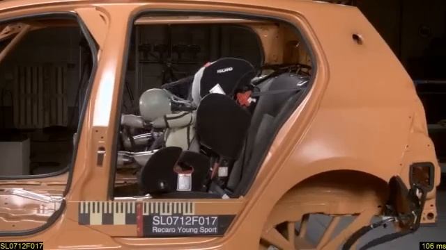 Краш-тест RECARO Young Sport в ADAC, фронтальный удар, Q3 смотреть онлайн