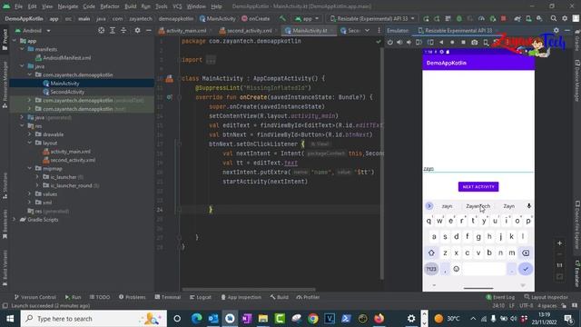 Pass Values Between Activities in Kotlin and Java | Compare Learning |ZenTechBytes
