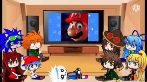 Fandoms react to Mario reacts to Nintendo memes part 2 (by smg4)