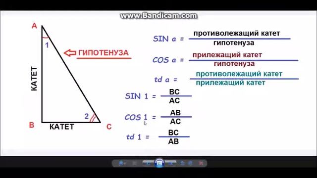 Синус, косинус, тангенс в прямоугольном треугольнике, подготовка к ОГЭ, ЕГЭ смотреть онлайн