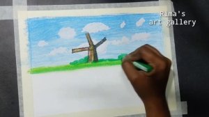 Oil Pastel drawing for beginners || How to draw Tulip Field - Step by step