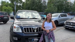 Toyota Land Cruiser Prado - перетяжка сидений и салона черной гладкой экокожей, перетяжка потолка