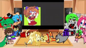 Fnaf security breach react to sister location|gacha club|credits for memes in video