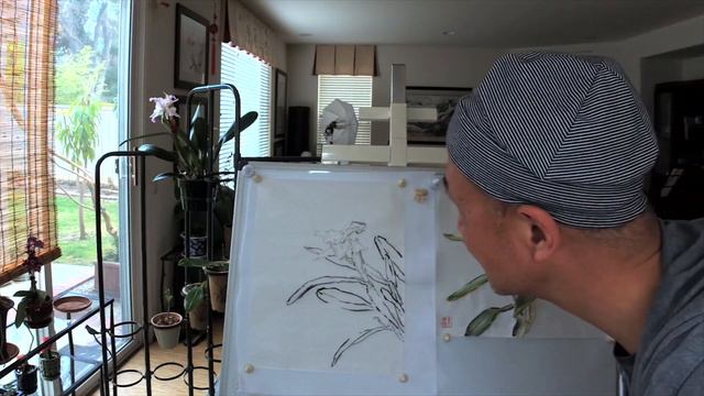 Henry Li Painting a Live Cattleya Orchid with 2 Blooms смотреть онлайн