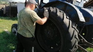 Ремонт шины и камеры трактора Т-40 и его установка на диск