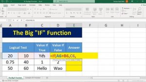 Microsoft Excel 2021 Tutorial 10 | The Big IF Function | English Subtitles