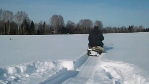 Мотобуксировщик( Мухтар ) По глубокому снегу 17.02.2017