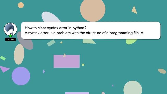How to clear syntax error in python?