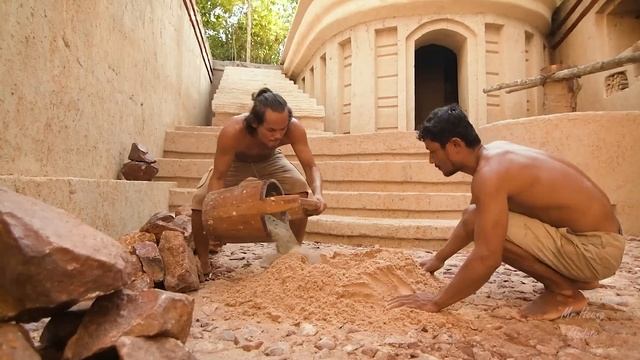 Mr.Heang. 100 дней строительства современной подземной хижины с травяной крышей и бассейном