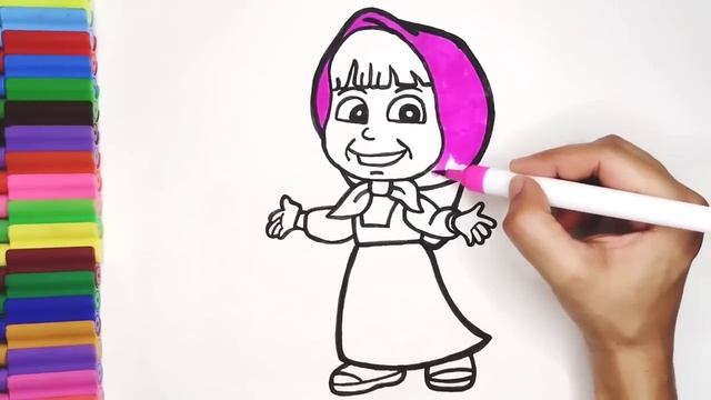 How to Draw Masha Step by Step Easy | Masha Drawing and Coloring Pages for kids and Toddlers смотреть онлайн