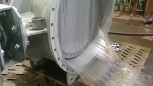 Тестирование на герметичность 3х эксцентрикового затвора MIV V3-06-3E DN1400