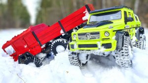 Огромные Радиоуправляемые Грузовики в снегу MERCEDES 6x6 и MAN KAT1 6x6