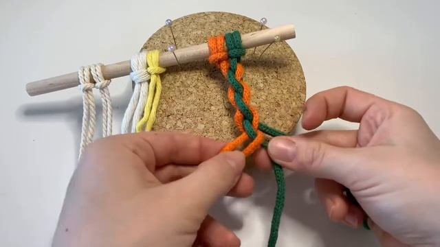 Узор косичка из 4ых нитей (для ручек сумок)