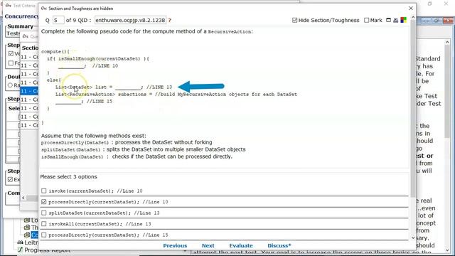 The 3 key parts in the RecursiveAction compute() method. (enthuware.ocpjp.v8.2.1238) смотреть онлайн
