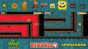 SPONGEBOB vs ZOMBIES Red Ball 4 ( INTO THE CAVES ) WALKTHROUGH ( PERFECT VICTORY )