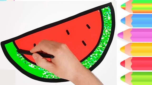 Fruits coloring & drawing pages - cute glitter colors смотреть онлайн