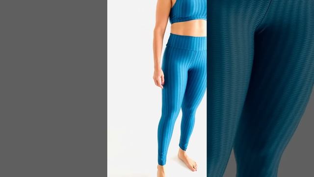 Legging com Textura Ganga & Top Lotus Ganga | Petróleo | Yogateria Yogawear