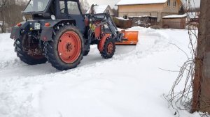 ❄️Неторопливая уборка снега❄️МТЗ с отвалом SPRING❄️
