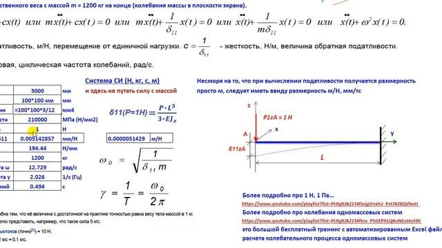 Жесткость, податливость упругих систем и динамические расчеты.