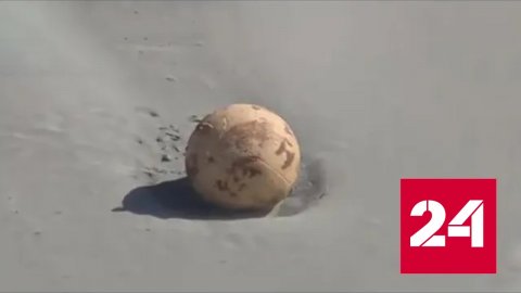 На пляже в Японии нашли неопознанный шар - Россия 24