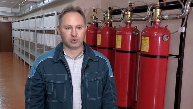 Установка газового пожаротушения в архиве