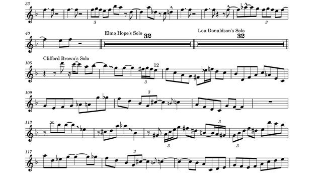 Transcription of Clifford Brown's Trumpet Solo on De-Dah (Rhythm Changes in Eb) смотреть онлайн