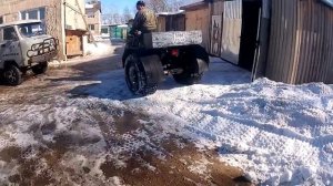 ЗИД Бархан против УАЗ 469 на 41 MX-Trim по снегу на болотистой местности