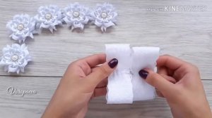 Украшение на пучок / гульку  и лента в косу / МК 2 в 1 Канзаши  / Hair decoration