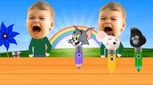 Learn Colors for Kids Compilation with wrong heads boss baby Finger Family Song, Nursery Rhymes
