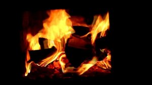 В печурке огонь