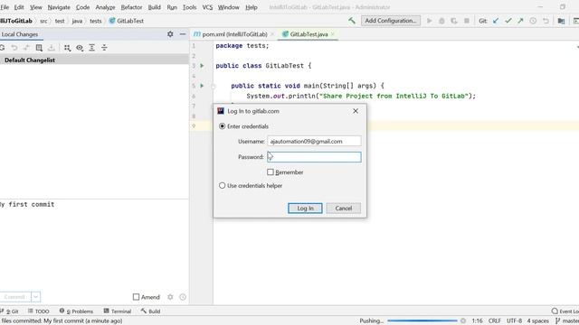 Push Project from IntelliJ To GitLab | Commit & push code to GitLab | Pull code from GitLab repo смотреть онлайн