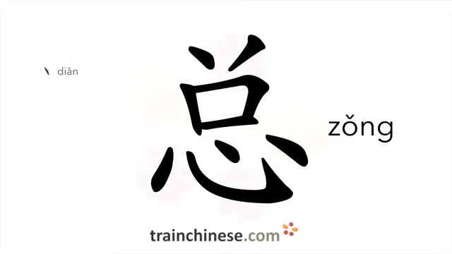 总 (zǒng) Total; Overall, General; Always, Consistently / всегда *объединять; суммировать *главный