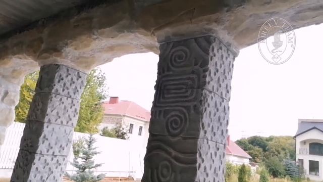 Отделка фасада декоративной штукатуркой. Архитектурный бетон