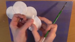 Аппликация из ватных дисков (Зимние деревья)