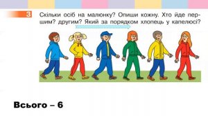 Математика 1 клас НУШ. ЧИСЛА ПЕРШОГО ДЕСЯТКА. Визначаємо порядковий номер об'єкта (с. 11)
