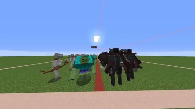 100 Mutant Zombie & Mutant Skeleton vs 100 Mutant Wither Skeleton - Minecraft смотреть онлайн