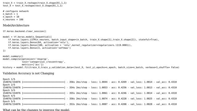 LSTM Model - Validation Accuracy is not changing смотреть онлайн