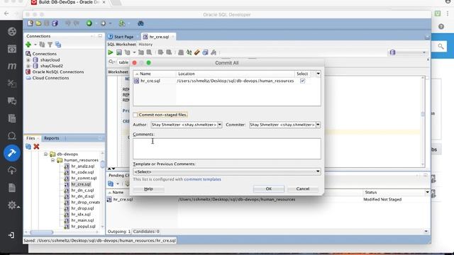 Oracle Database DevOps with SQLcl in Developer Cloud Service