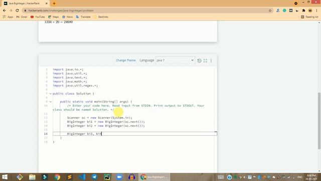 HackerRank Java BigInteger problem solution in Java | Java problems solutions | Programmingoneonone