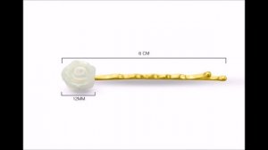 Vera Perla 18K Gold Mother of Pearl Rose Hair Pin