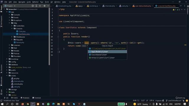 Real-time display of online users in Laravel with Larasocket