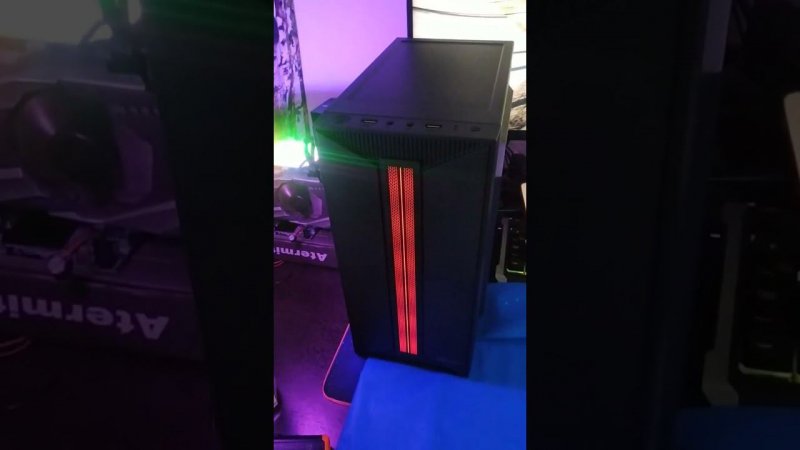 Корпус Ginzzu B350 RGB лента, работа подсветки.