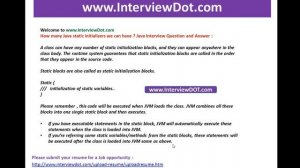 How many java static initializer we can have how it will be executed job interview