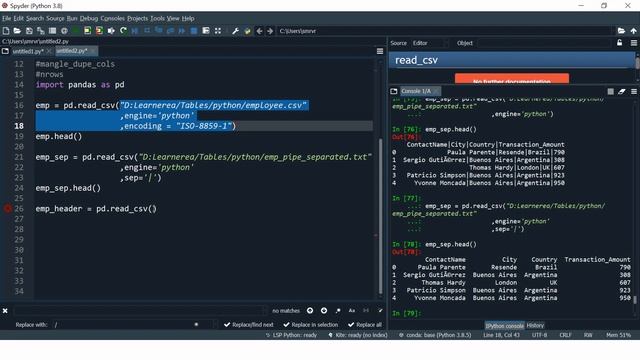 Importing CSV or Text or Flat file in Python using Pandas| Fix UnicodeDecodeError in read_csv
