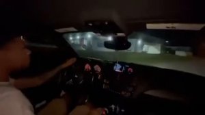 Дрифт по городу на BMW, вид из салона.