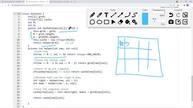 [Java] Leetcode 64. Minimum Path Sum [DP Min/Max Path to Target #2] смотреть онлайн