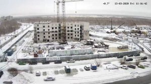 Строительство ЖК «Олимп» Северодвинск. Timelapse 1,5 года за 4 минуты