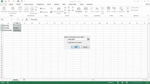 Excel VBA UserForm Combobox Populate using Rowsource and Table Object