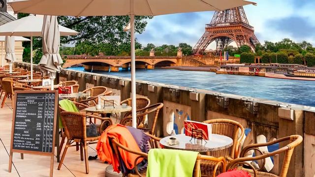 Mellow Morning in Paris with Outdoor Coffee Shop Ambience, Smooth Jazz, Bossa Nova for Work, Study смотреть онлайн