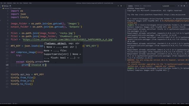 Create a Python program to compress images using TinyPNG API